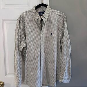 Ralph Lauren Navy And Cream Casual Button Down Shirt